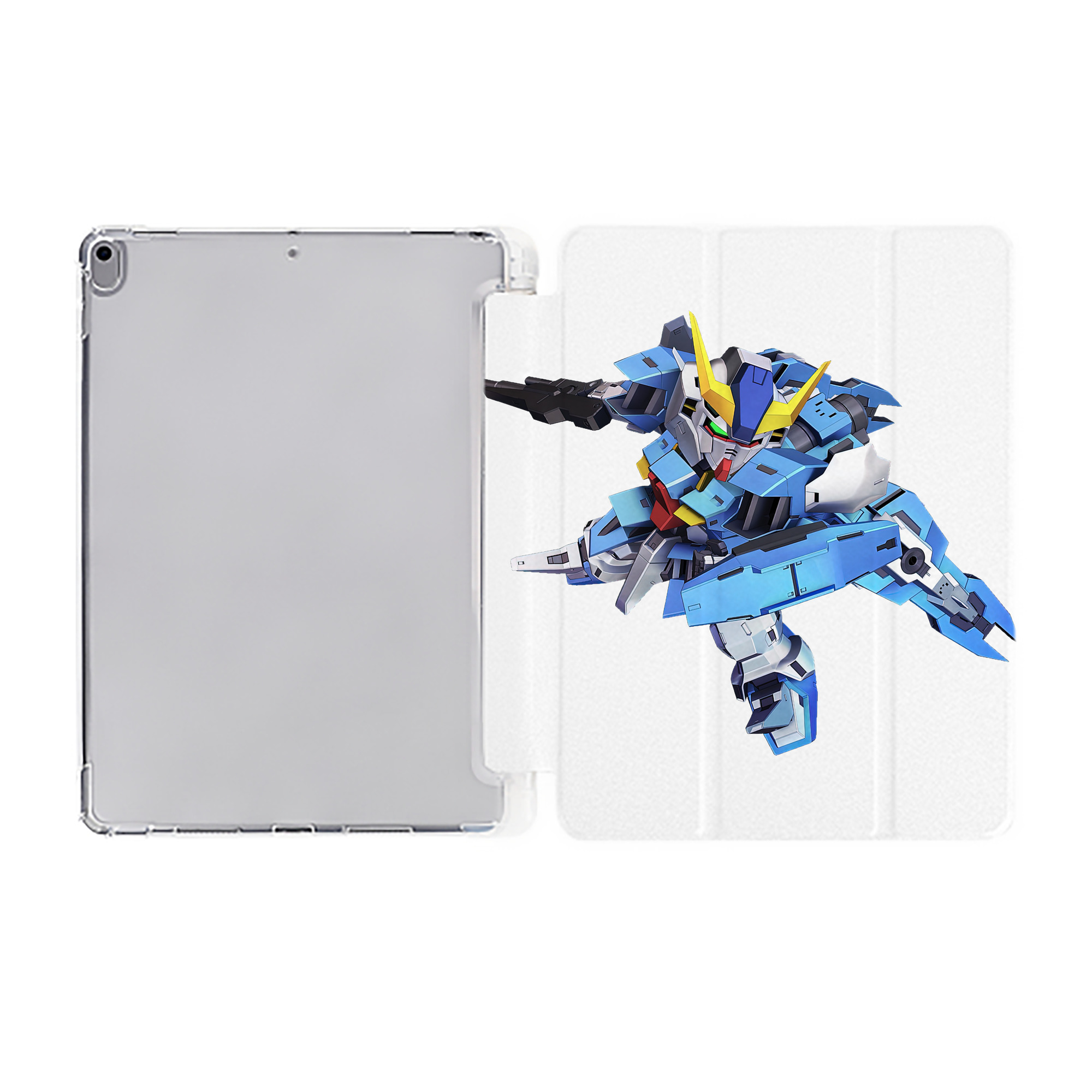 （画像用） 機動戦士ガンダム Mobile Suit Gundam IPad ケース ペン収納付き 三つ折りスタンド PUレザー×シリコン 対応機種9.5/10.5/10.9インチ